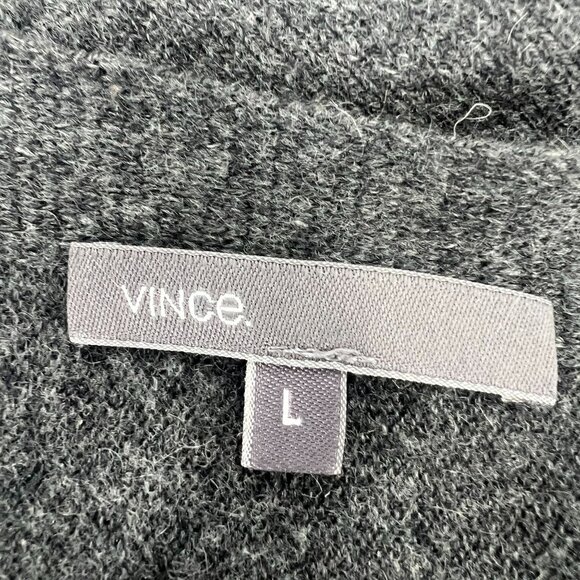 Vince Large L 100% Cashmere Drapey Cocoon Cardigan Gray Waterfall Open Front - Picture 2 of 10